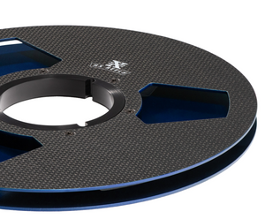 Carbon Fiber 10.5 Tape Reel - Edge Design in Garnet Metallic, Version A - See Color On Edges Only - Subtle Version