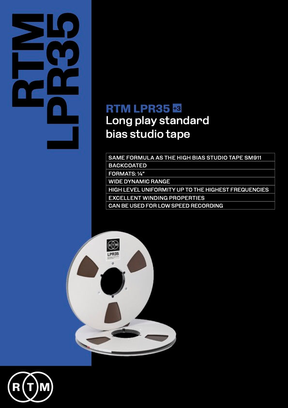 1/4" LPR35 Tape on 7 inch plastic reel in cardboard box
