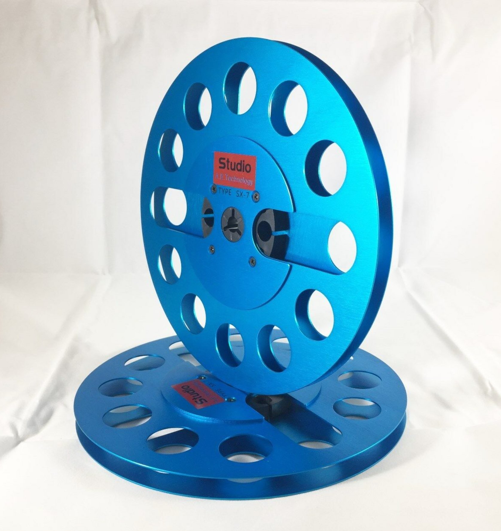 7 Anodized Aluminum metal Reel to Reels - ONE PAIR - Blue –