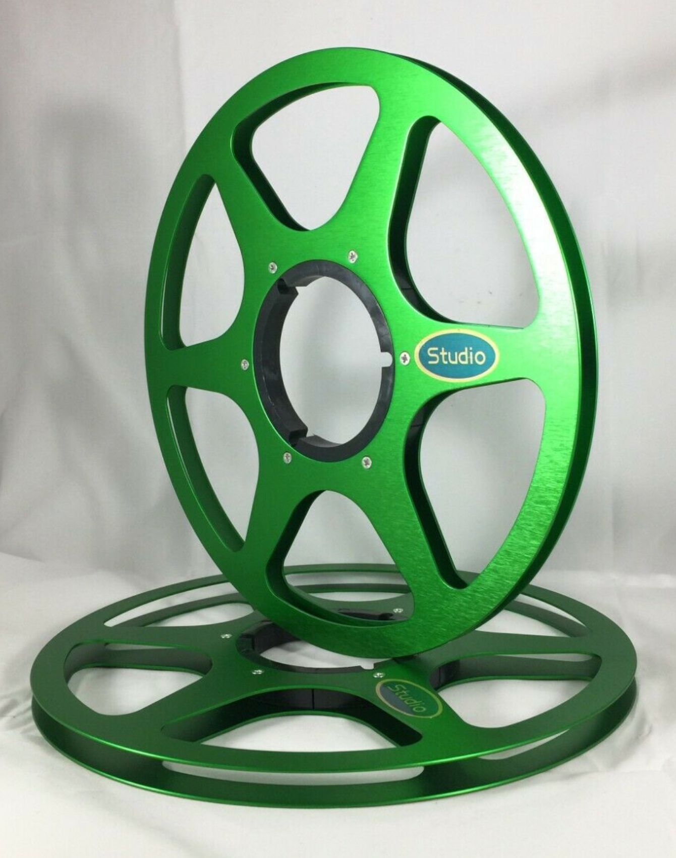 10.5 Anodized Aluminum metal Reel to Reels - ONE PAIR - Green